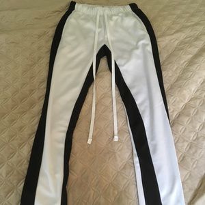 Men’s white side stripe jogger track sweatpants